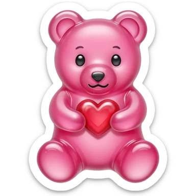 transparent pink gummy bear heart pink pastel  sticker
