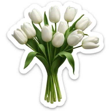 white tulip bouquet  sticker