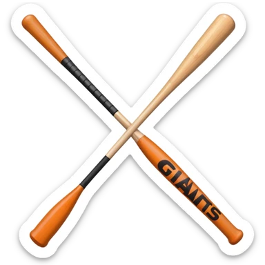 Baseball bat with Giants logo sticker