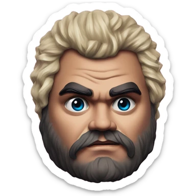 Synthwave Jack Black in Lordi style, oil paint, epic eyes, intricate lips, exquisite pose, beautiful, desirable, logical sticker