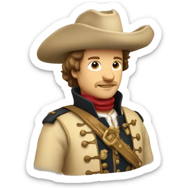 Musketeer man beige jacket sticker