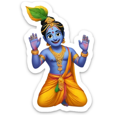 Krishna playing Holi sticker