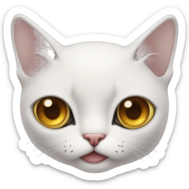 three eyes cat mouth unrealistic sticker