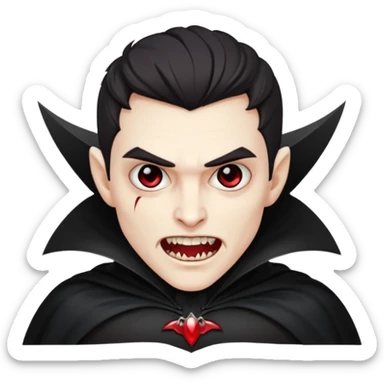 Vampire – Pale figure with fangs and cape sticker