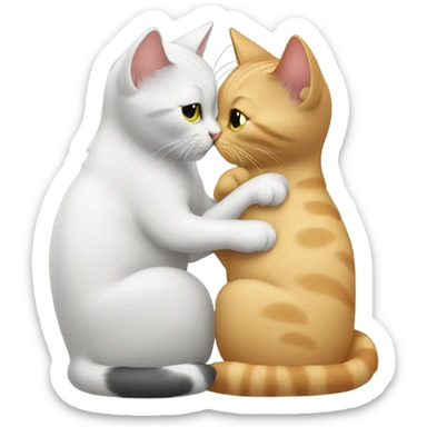 Cat licking another cat sticker