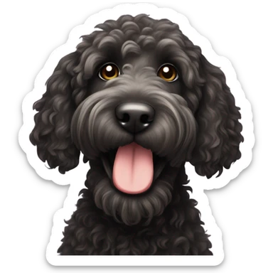Black labradoodle sticker