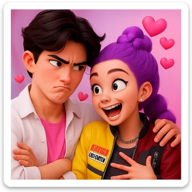 can you give different expressions to this picture. such as angry or funny or in love  sticker