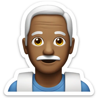 old man with band-aid on his left  sticker