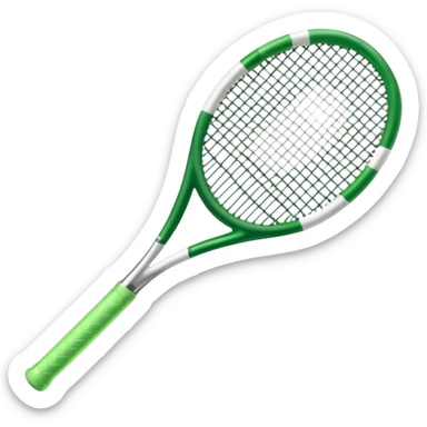 green and white glass crystal tennis racket sticker