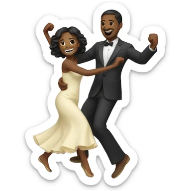 Happy couple dancing together  sticker
