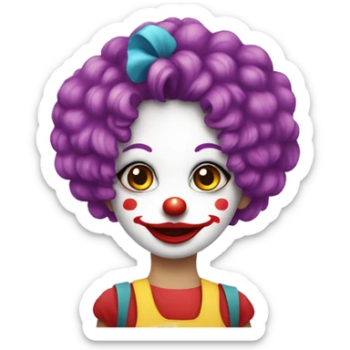 chick clown sticker