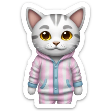 Cat in pajamas sticker