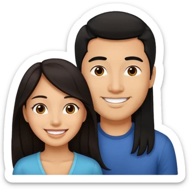 Hispanic woman with an asian guy sticker