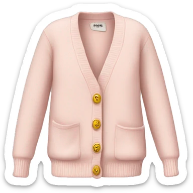Pale pink cardigan gold buttons sticker