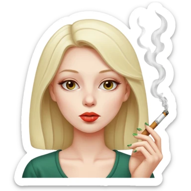 Girl smoking a blunt sticker