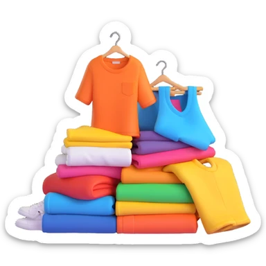 pile of fashionable clothes sticker