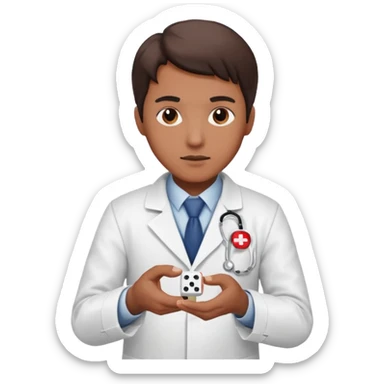 un doctor jugando a los dados sticker