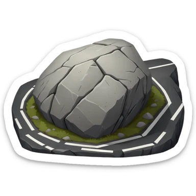 a Boulder in a road  sticker