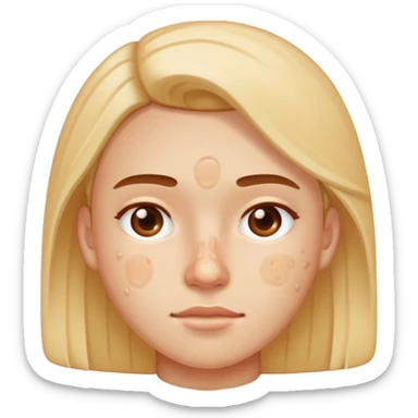 person with acne prone skin and blemishes sticker