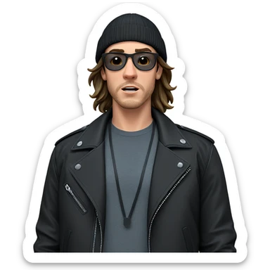 cool dude in black jacket sticker