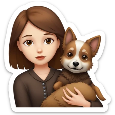 a girl with a dead dog sticker