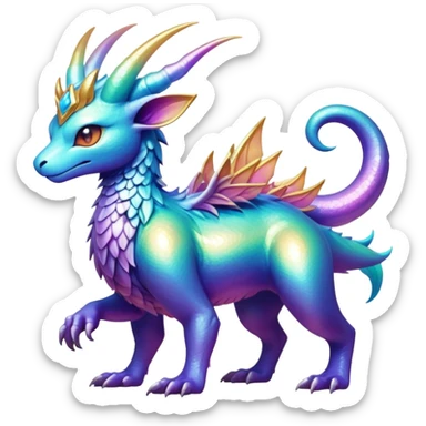 Epic divine legendary complex detailed iridescent gradients aesthetic-scenery-Fakémon-creature sticker