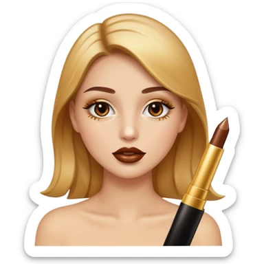 lip gloss brown with makeup gold sticker