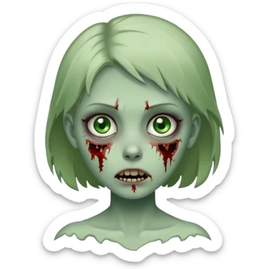 Short wolf cut zombie girl sticker