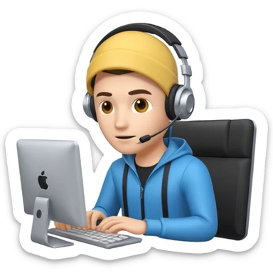 a 3d hacker with computer sticker