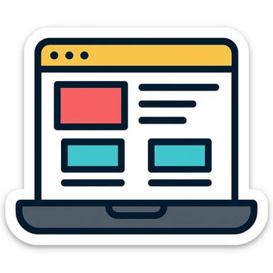 website at laptop mockup sticker