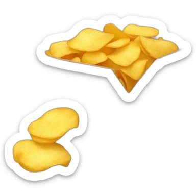 Box with potato chips and nuggets sticker