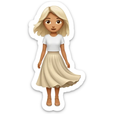 Spanish white skirt sticker