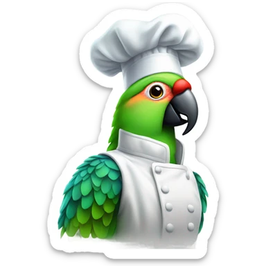 Amazon parrot with chef hat sticker