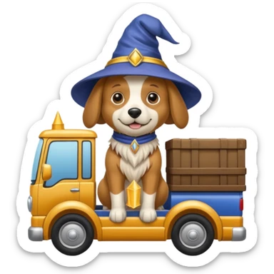 Doggie wizard is driving a lorry 🚛 sticker