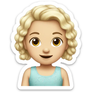 caucasian toddler in cute dress sticker