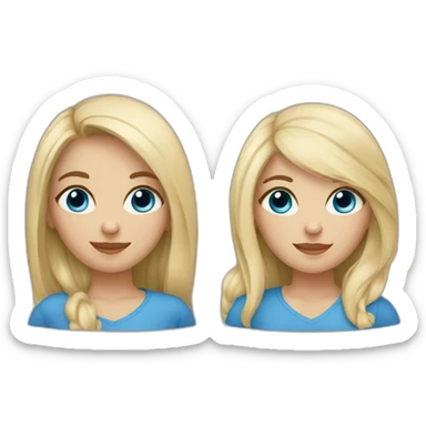 Sisters-one with dark hair and dark eyes-another blonde with blue eyes sticker