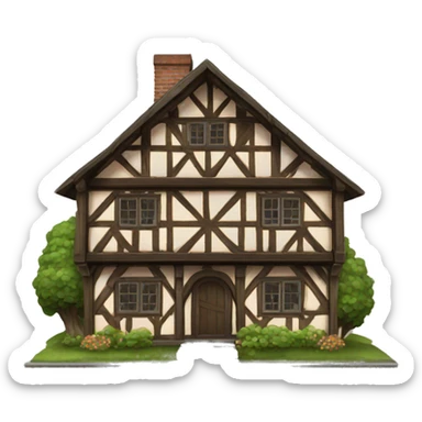 Half-timbered house sticker