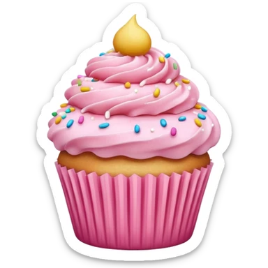 Cupcake with pink icing sticker