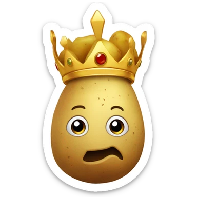 Potato with a crown sticker