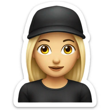 Draw a women whith a black cap sticker