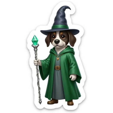 Dog wizard sticker