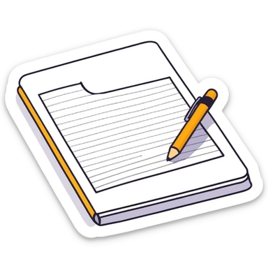 Writing in a Notebook  sticker
