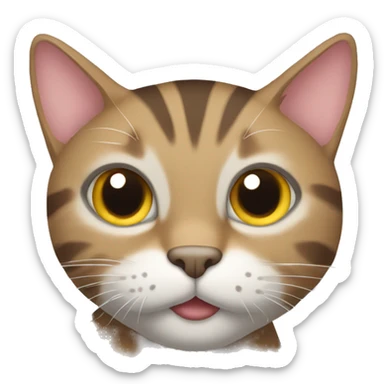 tabby cat with one short arm and one long arm sticker