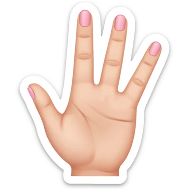 hand with 3 fingers and pinky finger up and thumb down sticker