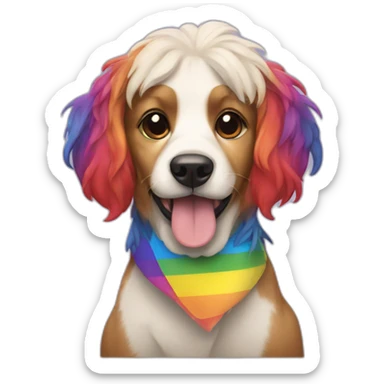 Gay pride dog sticker