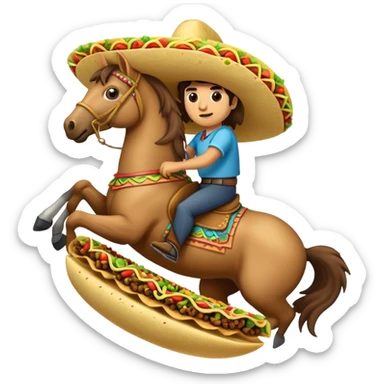 really big horse riding a taco ￼ sticker