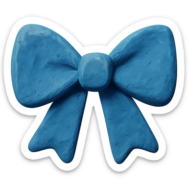 blue bow in claymation style sticker