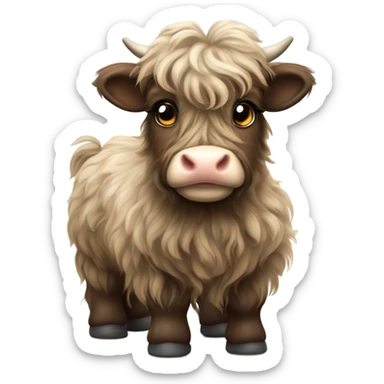 Cute baby highland cow sticker