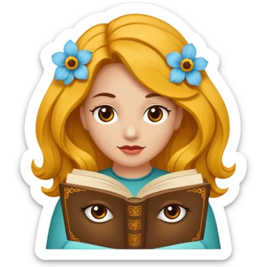 Uma garota dos cabelos escuros e olhos castanhos. Cabelo preso numa piranha de flor e com a farda do farias brito e com lábios carnudos e um livro na mão  sticker