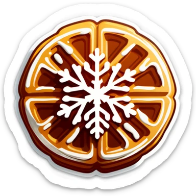 waffle with snowflakes sticker